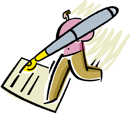 Girl Cartoon Hold Pen