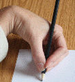Left hand hook pencil grip